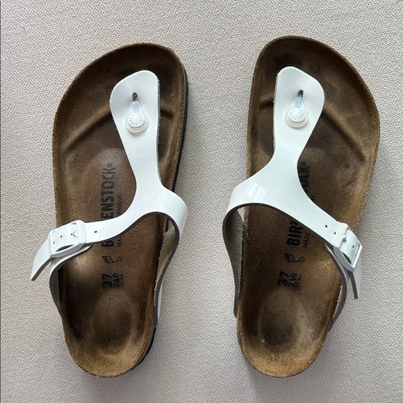 Birkenstock Shoes - Birkenstock White and Brown Sandals